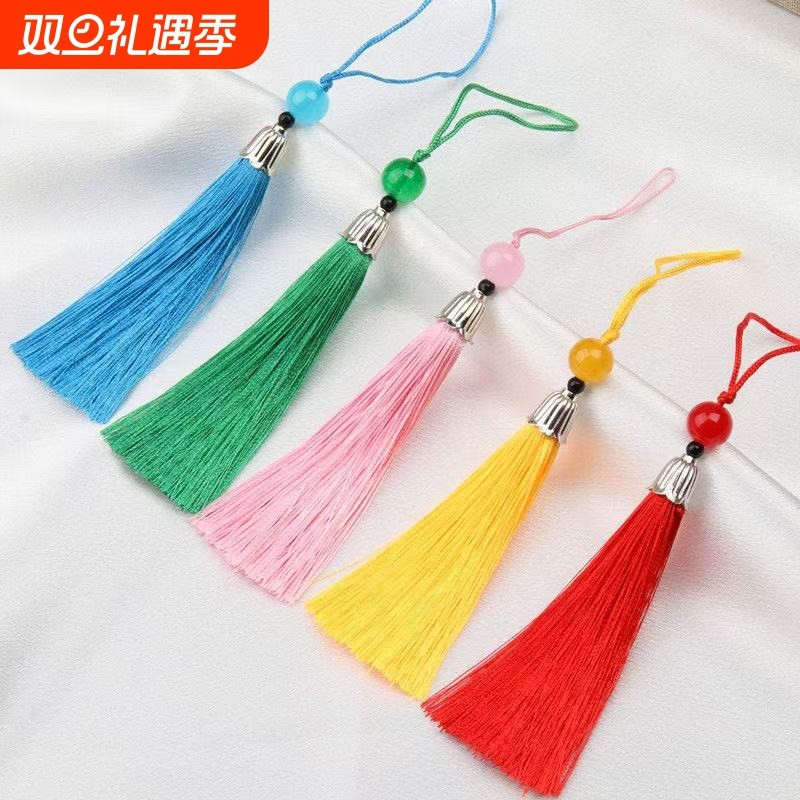 铃兰花合金帽带珠子挂件流苏小穗子宝宝扇坠半成品小配件装饰品