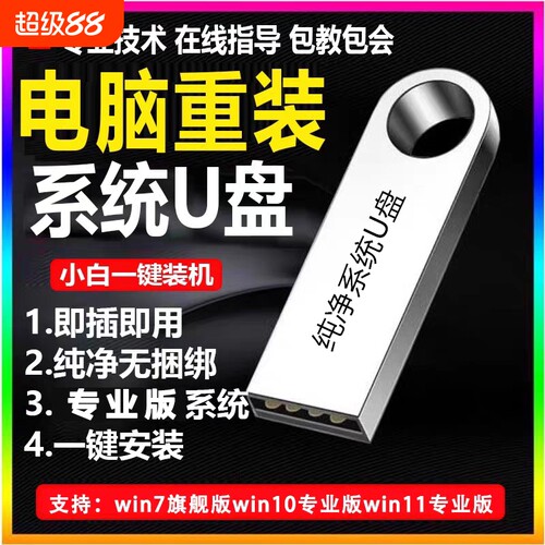 系统U盘win10专业版win11安装电脑台式机PE启动优盘重装高速纯净