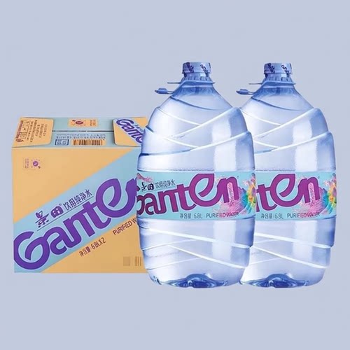 景田纯净水6.8L*2桶整箱家庭日常大瓶桶装泡茶饮用水非矿泉水饮料