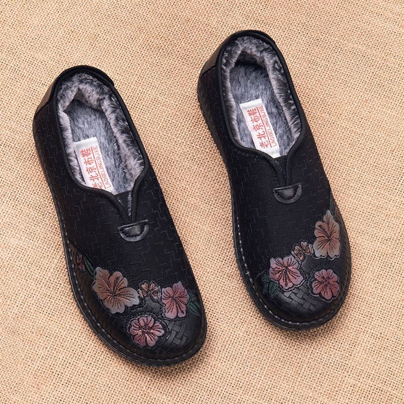 2025老北京棉鞋中老年鞋外出加厚一脚蹬手工老北京民族风高档超软