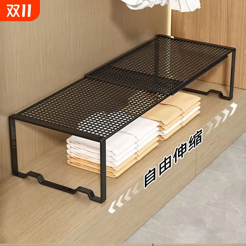 衣柜分层隔板收纳神器置物架多功能鞋柜隔断整理支架免安装落地