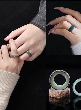 白玉菩提根戒指材料包DIY手工戒指套组情侣菩提子刻字礼物打磨