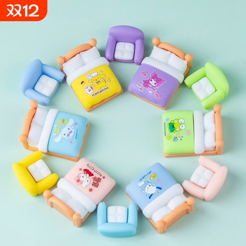 创意三丽鸥风格家具系列 娃娃屋diy装饰品配件微缩客厅造景小摆件