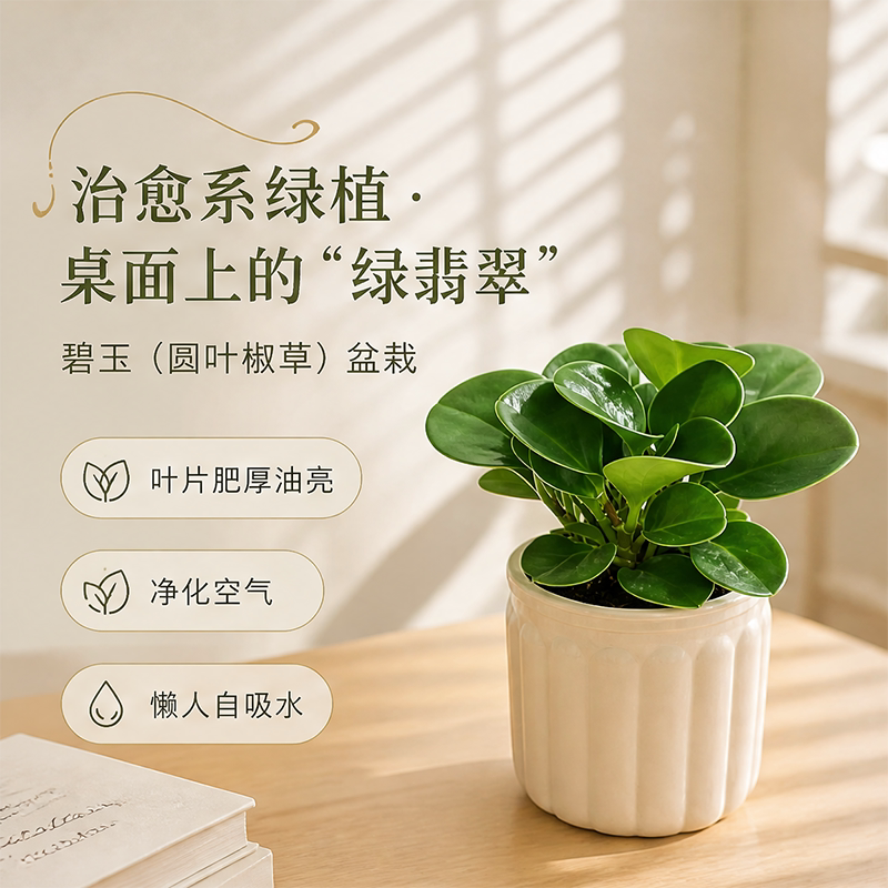 碧玉盆栽青叶室内四季好养活花卉桌面绿植植物豆瓣绿办公桌耐寒图片