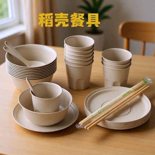 稻壳饭碗筷一次性餐具