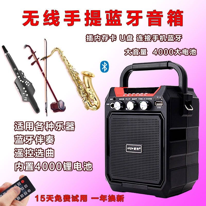 电吹管音箱民谣弹唱便携迷你户外街头充电二胡萨克斯乐器伴奏音响