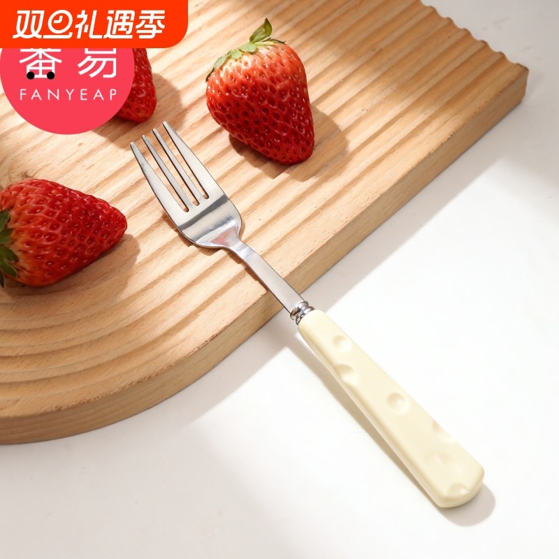 叉/不锈钢A1vl001-奶酪叉子餐具甜品叉家用水果叉沙拉叉西餐