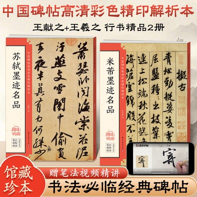 怀仁集王羲之书圣教序毛笔书法临摹字帖赵孟頫行书千字文二王尺牍米芾苏轼墨迹名品兰亭序三种洛神赋碑帖入门视频教程精讲技法结构