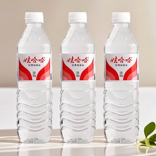 娃哈哈纯净水596ml*3瓶饮用纯净水家庭会议车载饮用水清凉解渴水