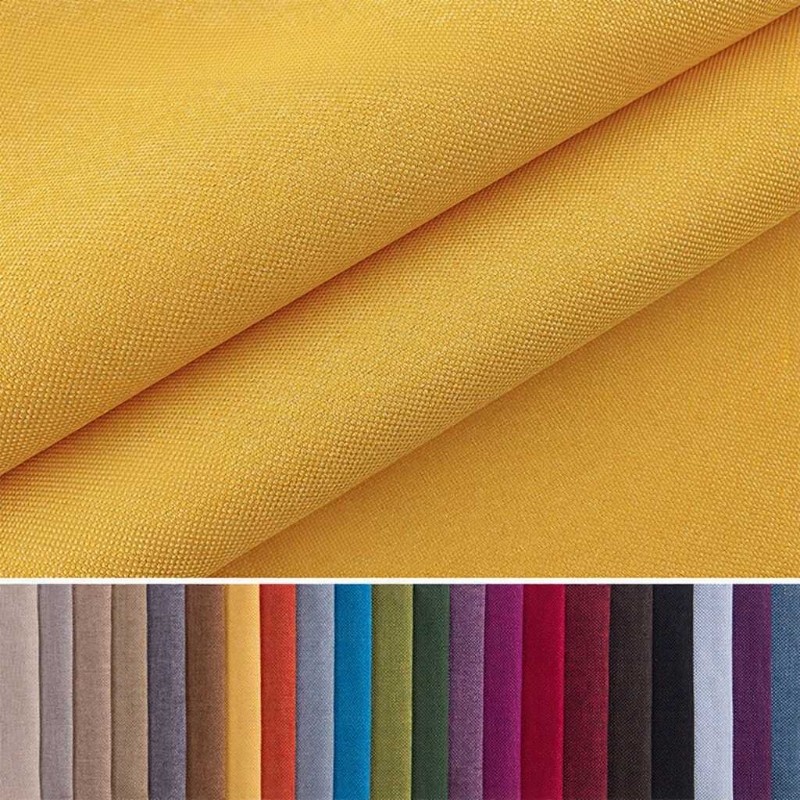 亚麻布料涤棉麻面料涤纶细麻布料软包抱枕坐垫车套沙发扎染