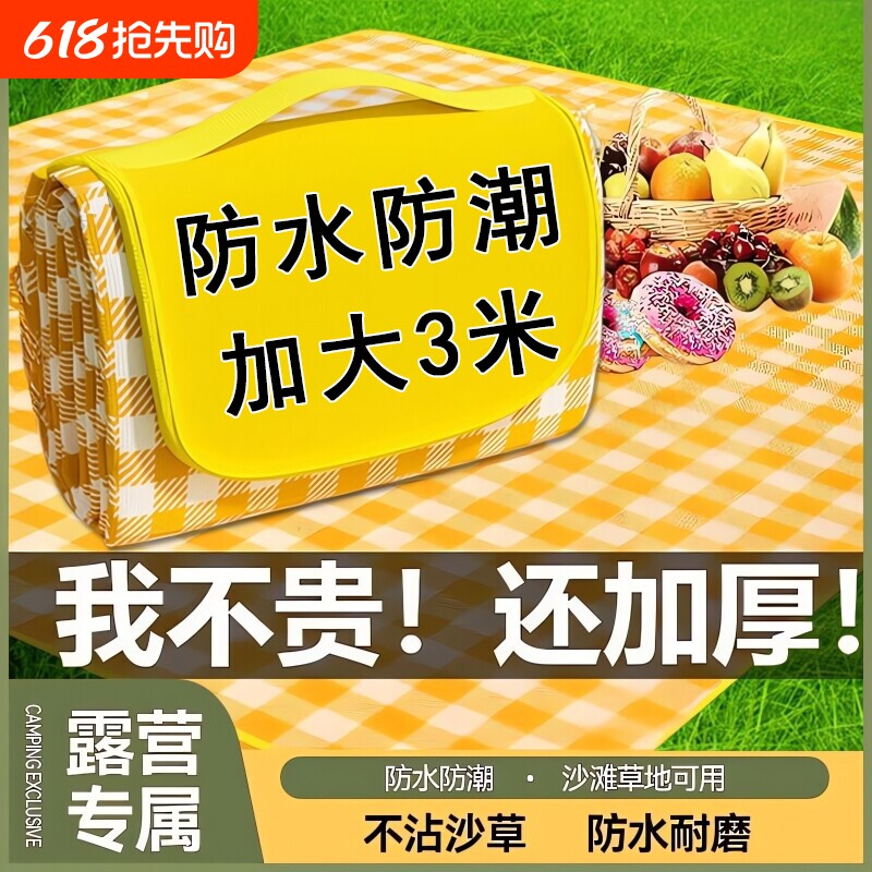 野餐垫防潮垫草坪防水加厚户外公园野炊野营春游便携布聚餐坐垫