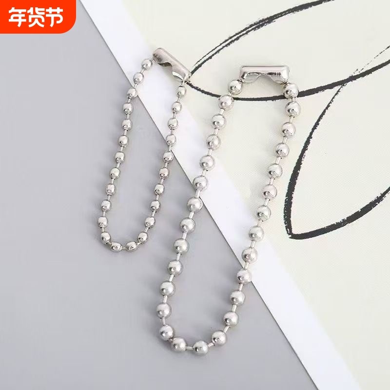 2.4mm波珠铁珠链吊牌DIY饰品钥匙链条卡套圆珠装精致链条配件