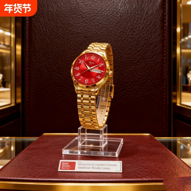 镂空男士手表男正品名牌全自动非机械表钢带男款商务防水石英腕表