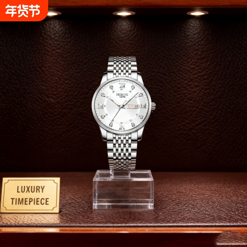 男款手表防水石英腕表高级感男士全自动非机械表正品名牌钢带商务