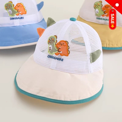 儿童帽子夏季薄款透气网眼鸭舌帽男孩女宝宝婴儿遮阳防晒太阳帽潮