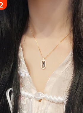 s925纯银藏式九眼天珠项链女黑色可转动创意个性高级感文艺锁骨链