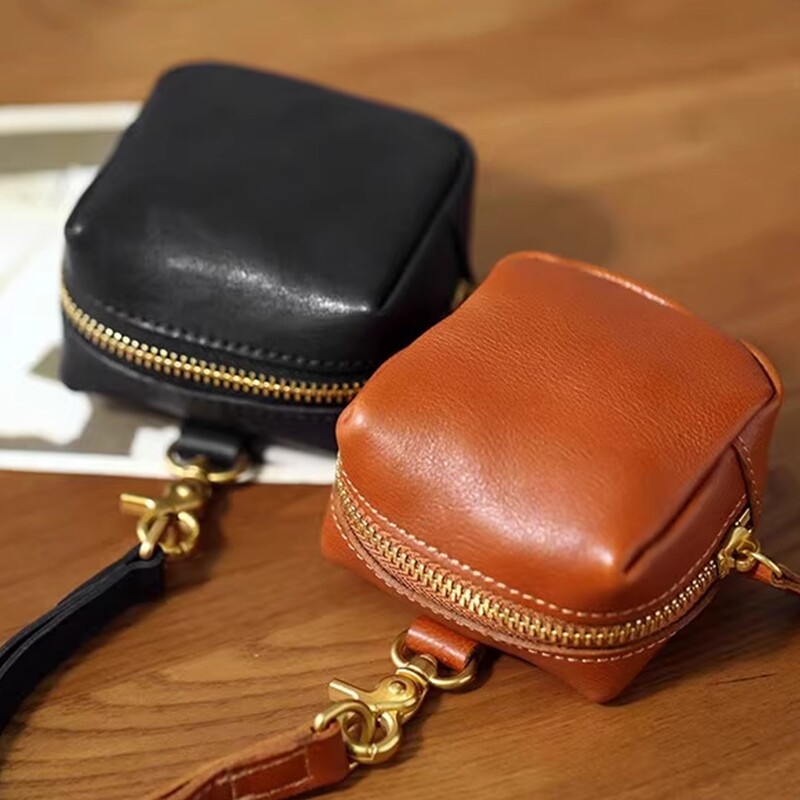2025新款复古零钱包女迷你做旧拉链挂包随身便携手提耳机包小钱包
