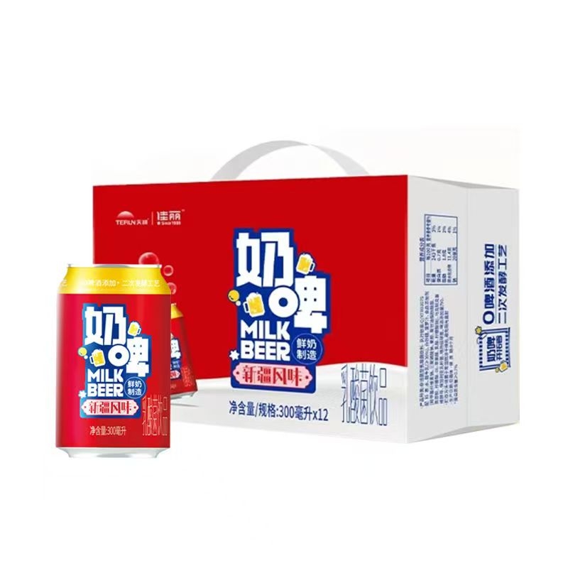 天润奶啤新疆特色乳酸菌饮料非啤酒易拉罐装上的活性
