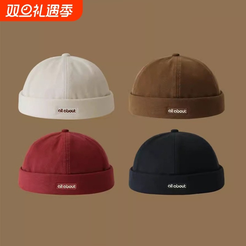 刺绣字母雅痞地主帽瓜皮帽贝雷帽子男女休闲南瓜帽韩版潮嘻哈帽