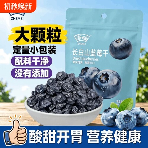 浙梅长白山蓝莓干无添加防腐剂孕妇儿童蜜饯果脯零食小吃袋装健康