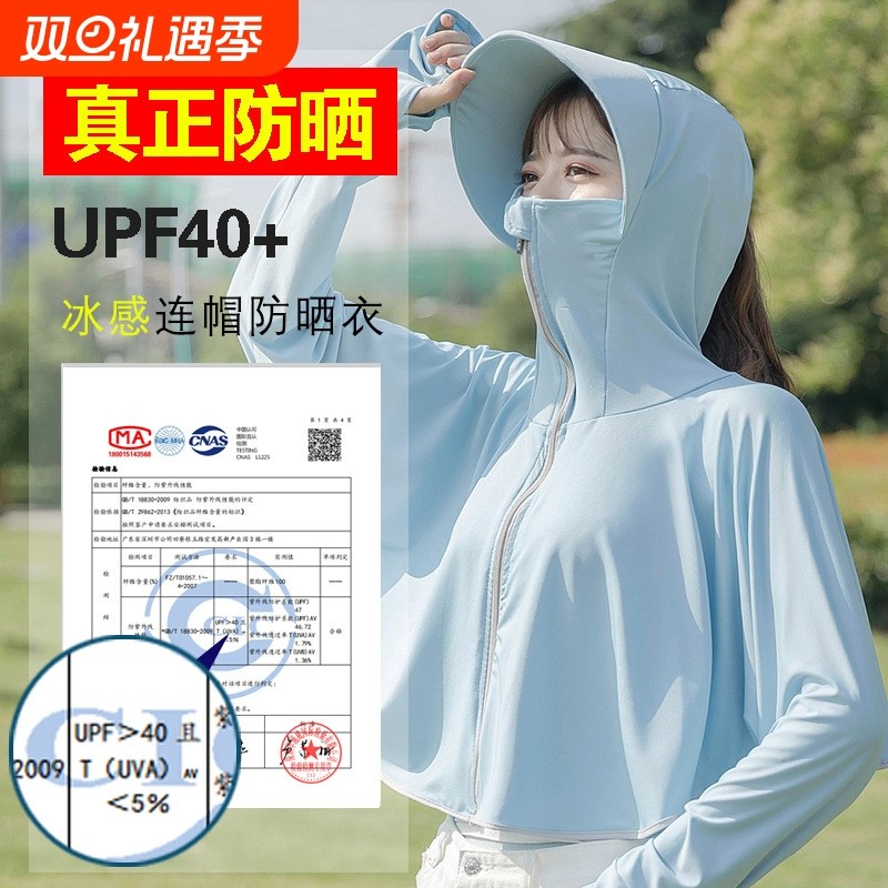 防晒衣女2025新款冰丝骑车防晒服夏季薄款长袖防晒衫防紫外线披肩