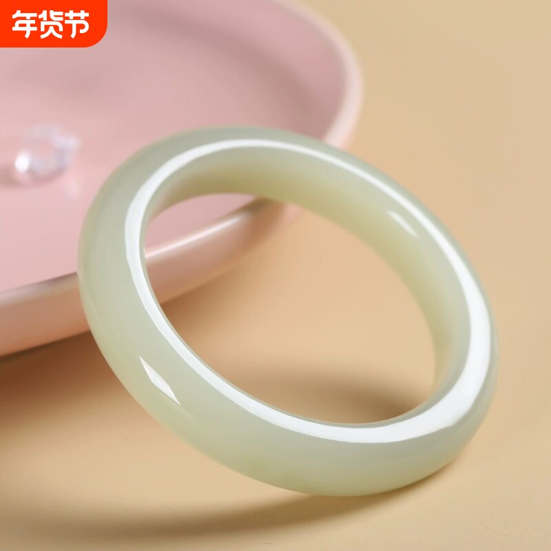 仿新疆和田玉玉镯子女款黄玉羊脂玉昆仑白玉手镯包邮