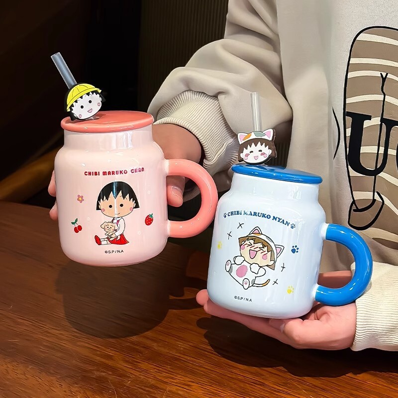 樱桃小丸子2026新款马克杯女生高颜值陶瓷水杯牛奶杯生日礼物