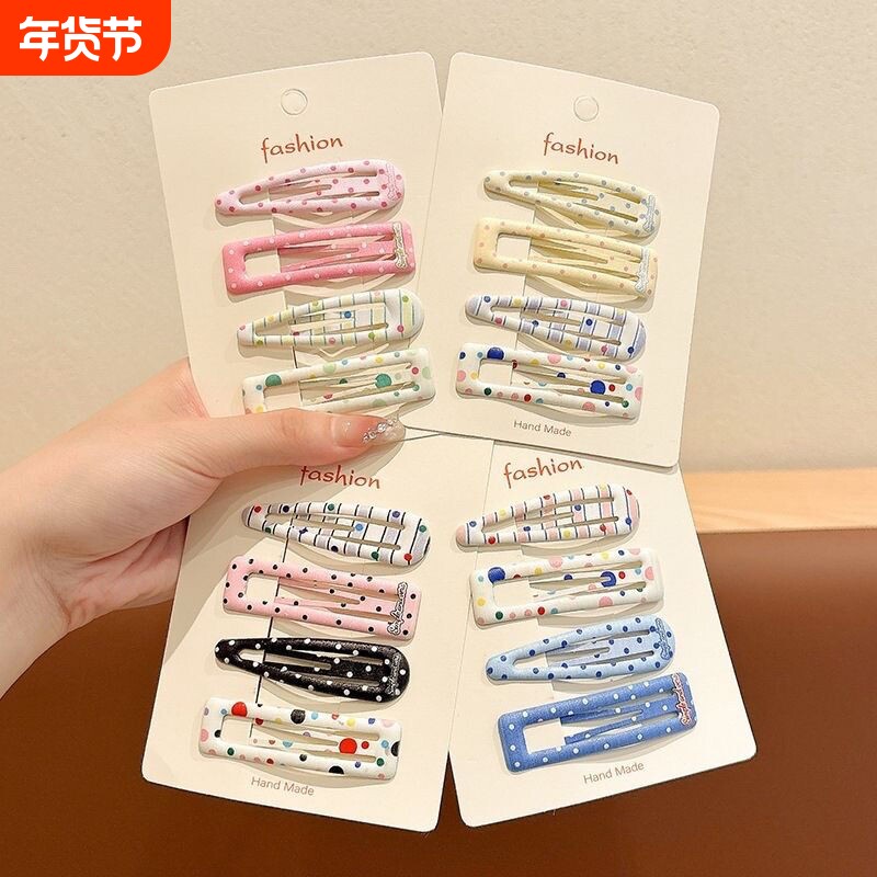 2025年夏季流行甜美风格通用刘海夹学生发夹抗氧化彩色线条糖果色