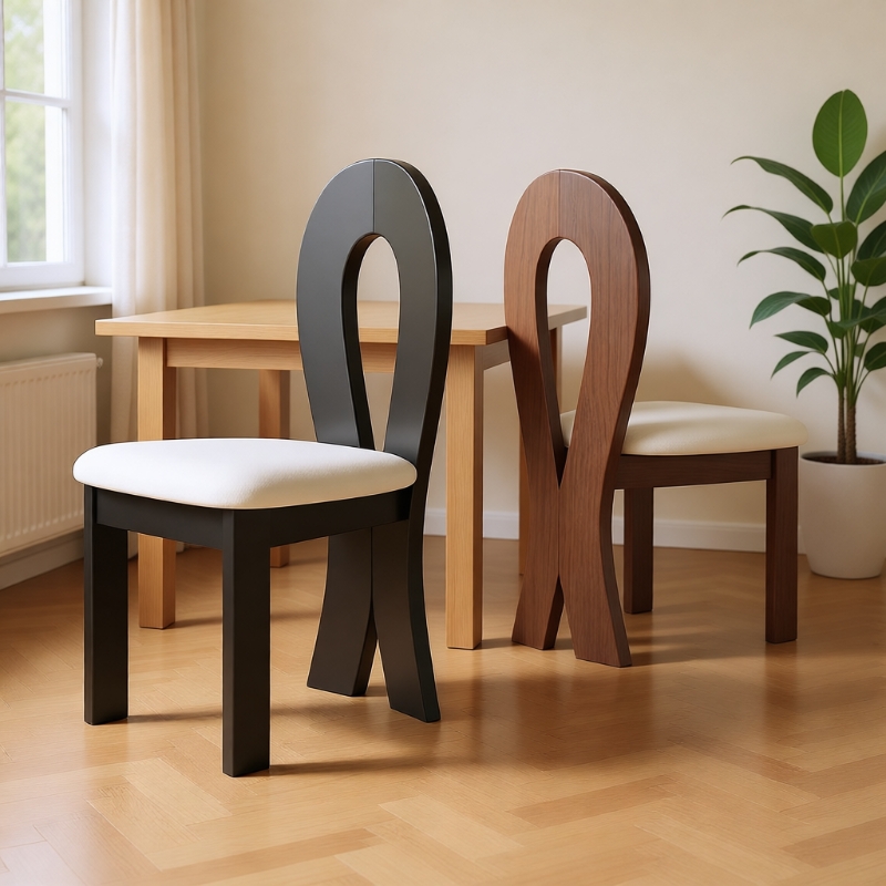 法式复古实木餐椅家用书桌椅子中古风设计师美人鱼椅靠背椅凳子