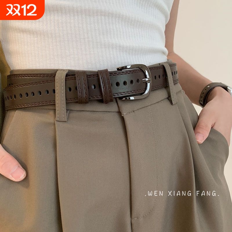 风潮宽边腰带女士皮带韩国时尚装饰复古简约学生裤带ins牛仔裤