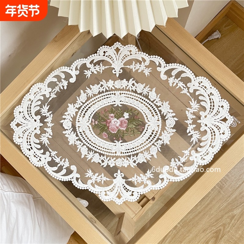 ins法式镂空蕾丝桌布复古摆拍背景布餐垫少女心床头柜垫装饰盖布,居家布艺,桌布,淘宝优惠券,粉丝福利购,淘宝优惠卷