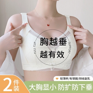 罗丽丝调整型内衣女大胸显小聚拢收副乳防下垂上托肩带冬季轻薄
