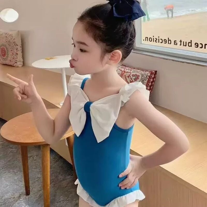 新款女童女宝宝泳衣泳装套装儿小中童泳衣温泉连体分体泳衣公主风