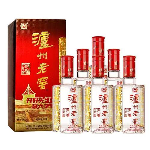 泸州老窖六年窖头曲38度500ml*6瓶整箱浓香型白酒低度酒婚礼传承