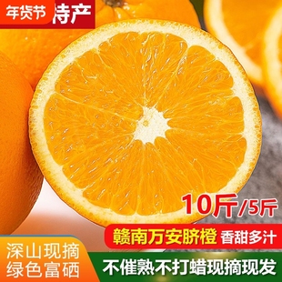 正宗江西万安脐橙富硒脐橙新鲜橙子香甜多汁赣南脐橙现摘5斤
