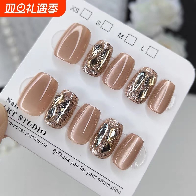 手工甲片奶茶色系|超1000次加购