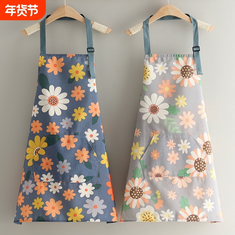 可爱日系防水围裙防油家用厨房做饭时尚男女围腰纯棉布加厚耐脏,家庭/个人清洁工具,围裙,淘宝优惠券,粉丝福利购,淘宝优惠卷