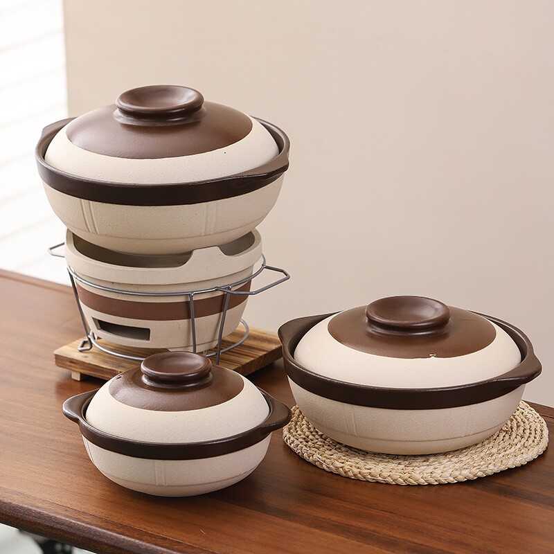 老式土砂锅家用煲仔饭炖锅燃气灶专用小沙锅陶瓷锅打边炭炉锅一体