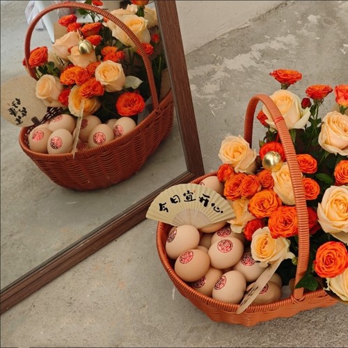 月子鸡蛋手工藤编水果篮花篮买菜篮子购物篮编菜蓝子材料包探亲礼