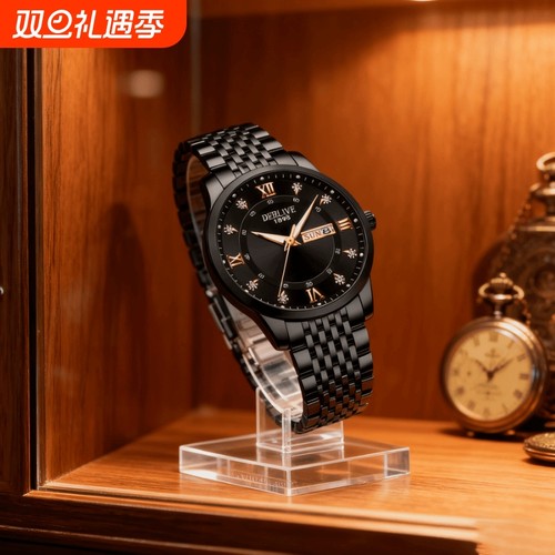 手表男款全自动男表数字双日历防水腕表男机械风全自动防水高级感