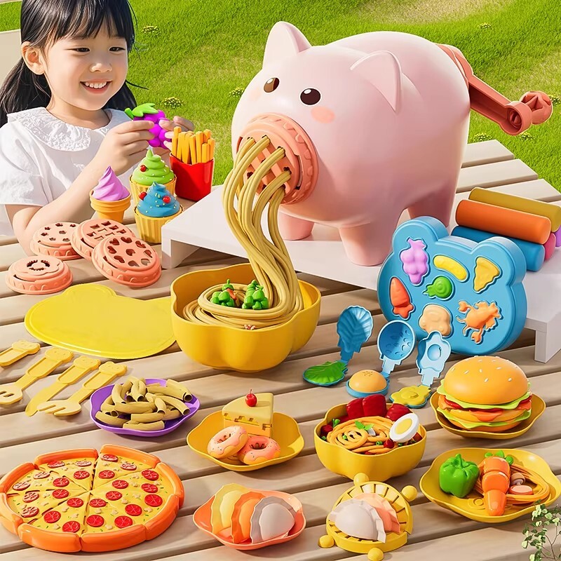 小猪面条机彩泥套装橡皮泥儿童手工DIY超轻黏土玩具6男女孩冰淇淋