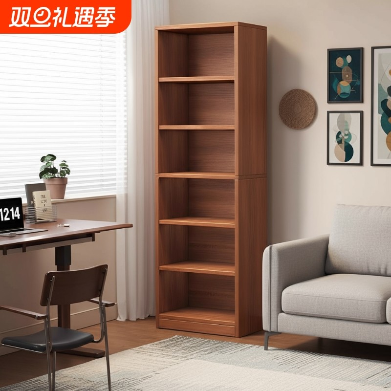 实木书架落地转角置物架收纳架学生家用多层窄缝书柜不占地方柜子