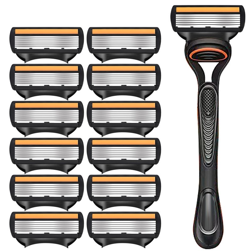 【活动中】新款6层手动剃须刀男士刮胡刀通用锋5速隐刀片刀头刀架