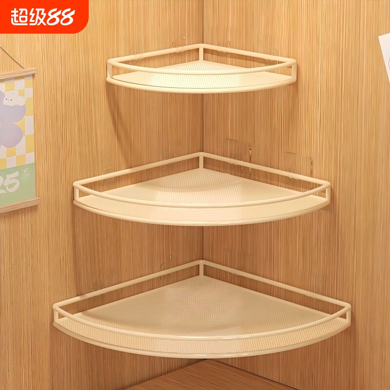 墙上转角置物架拐角架子学生宿舍神器墙角三角多层收纳架柜子单层图片