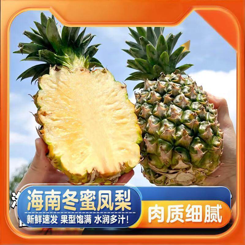 海南正宗冬蜜凤梨树上熟青皮之王 新鲜白肉凤梨水果3-9斤新鲜水果,水产肉类/新鲜蔬果/熟食,凤梨,淘宝优惠券,粉丝福利购,淘宝优惠卷
