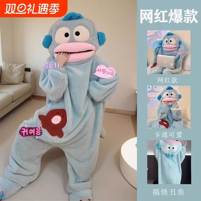 小丑鱼睡衣连体珊瑚绒秋冬季