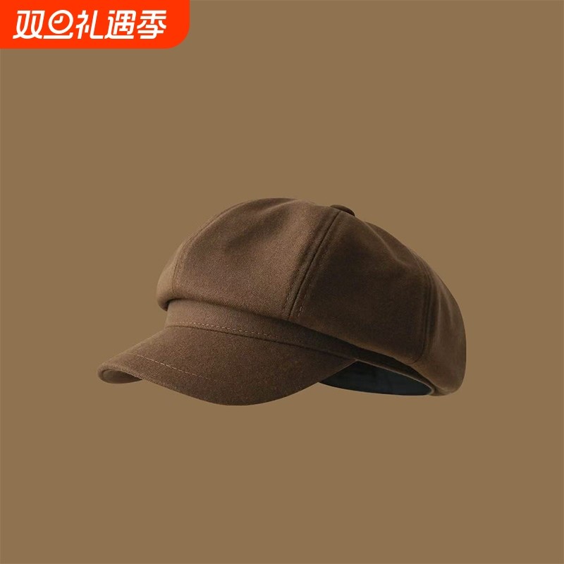 秋冬贝雷帽女韩版百搭显脸小八角帽文艺复古报童帽日系画家帽子女