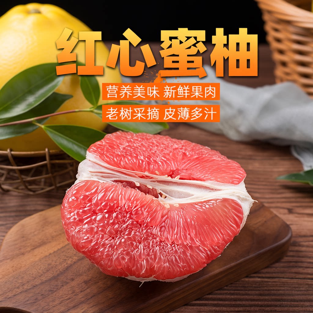 2026年红心柚子红肉蜜柚新鲜水果当季时令葡萄包邮三红肉叶琯溪