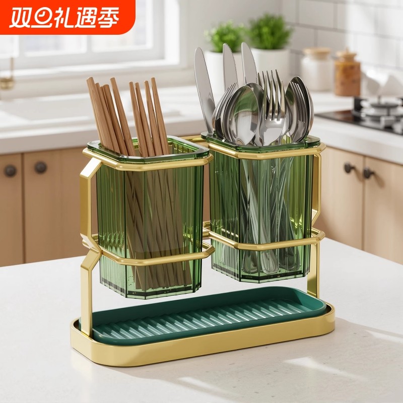 厨房壁挂沥水轻奢筷子筒