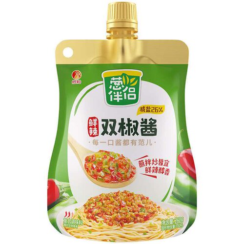 欣和葱伴侣鲜辣双椒酱减盐26%炒菜家用调料260g拌饭拌面添加